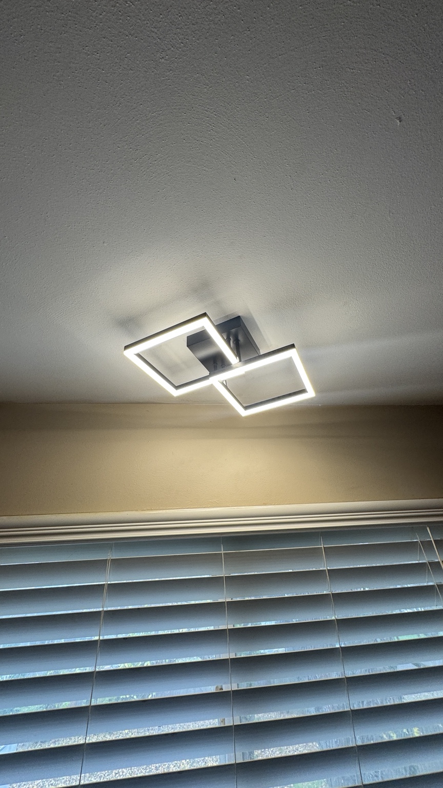 Geometric LED ceiling light installation