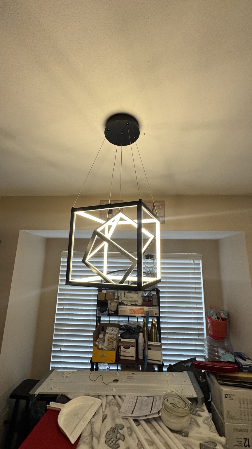 Modern suspended geometric LED pendant light